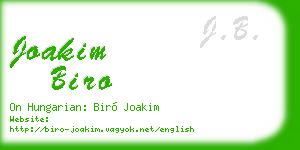 joakim biro business card